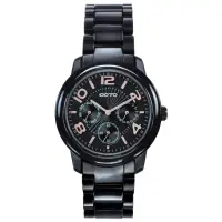 在飛比找momo購物網優惠-【GOTO】躍色純粹時尚陶瓷手錶-IP黑x玫瑰金刻度(GC6