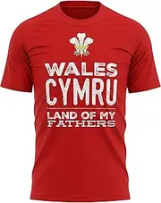 [Purple Print House] Wales Cymru Land of My Fathers Mens T Shirt, Wales Rugby Gifts, Welsh Gift, Welsh Rugby Tee, Wales Present for Him Her