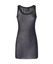Pinko Long Semi-Sheer Ribbed Vest Top S,XS,L,M Black