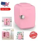 ETL Certified Pink Mini Fridge - 4L Personal Cooler and Warmer for Home & Travel