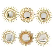 6 Pcs Mirrors for Wall Decor, Small Circle Sun Mirrors Espejos Decorative