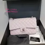 二手 CHANEL 香奈兒 CLASSIC FLAP CF中號 櫻花粉 金扣 鏈條包 單肩包 斜背包 A01112