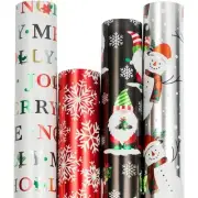 NWT ~ JAM Paper Snowy Holiday Holographic Foil Snowmen Christmas Gift Wrap Set