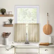 Elrene Home Fashions Cameron Kitchen Window Tier Set, 30 x 36