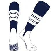 PEAR SOX OTC Baseball Softball Stirrup Socks (E, 5in) Navy, White, White