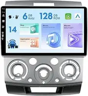 Android 14 Car Stereo Radio for Ford Ranger PJ PK/Mazda BT-50 2006-2011, 9 inch IPS Touch Screen Support Carplay/Android Auto/DSP/Bluetooth/WiFi GPS/FM/RDS SWC [6+128G]