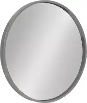 Kate and Laurel Travis round Wood Wall Vanity Mirror, 22 Inch Diameter, Gray, Mo