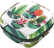 Period Bag,Sanitary Napkin Storage Bag,Floral Animals and Cactus,Tampon Holder for Purse