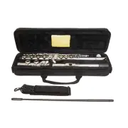 Nickel Plated Flute w Light Weight Black Case Band Approved SKY Musical