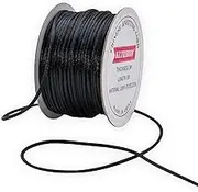 KLTRIBBON 2mm Black Satin Cord String - 50meters Chinese Knotting Cord Rattail Silk Rope for Bracelet Necklace Jewelry Making Macrame Trim