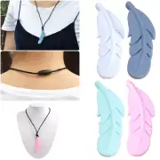 Feather Child Silicone Teething Necklace Autism Sensory Pendant Chew 4 Colors