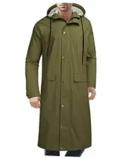 Men's Rain Jacket with Hood Waterproof Lightweight Active Large Army Green