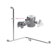 Corner Shower Grab Rail with Sliding Shower Bracket