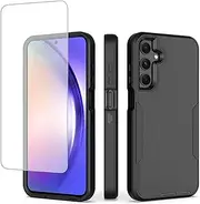 [Zoeirc] Case for Galaxy A25 5G Case, Samsung A25 SM-A256U with Tempered Glass Screen Protector, Hybrid Dual Layer Support Magnetic Car Mount Drop Proof Protection Cover for Samsung Galaxy A25 5G Black