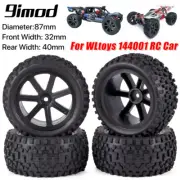 4x RC Tires Wheels 12mm Hex Tyre For Wltoy 144001 124019 Traxxas 1/10 Buggy Car