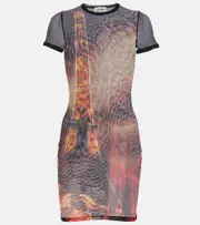 [Jean Paul Gaultier] Jean Paul Gaultier Pigalle printed mesh minidress AU 6 multicoloured