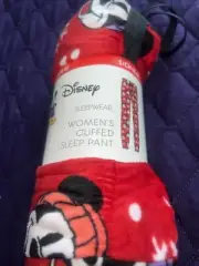 Disney Mickey Mouse Christmas Women's Plush Sleep Jogger Pants SMALL (4-6) NWT