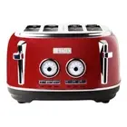 HADEN 4-Slice Wide Slot Retro Toaster w/ Removable Crumb Tray + Browning Control