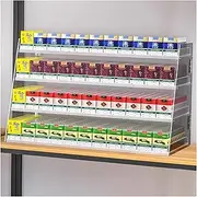 [CARLLEE] Cigarette Showcase Rack, Automatic Cigarette Pusher Tray，Pushers Cigarette Holder Divider, Acrylic Matchbook Display Case for Market Store(38x29x42cm)