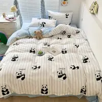 在飛比找蝦皮商城精選優惠-可愛熊貓100%純棉床包組 可愛動物床包組 全棉床包組 全棉