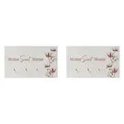 2x Splosh Home Sweet Home Wooden Key Hanger/Organiser w/ Wall Hanging Hook White