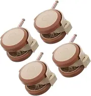 HAMPPLIES 4pcs Crib Casters Caster Wheels Furniture Anti-Slip Walker Caster Rolling Chair Wheels Replacement Stroller Wheel Accessories Replacement Walker Wheels Bed Casters Rubber Beige