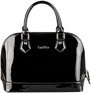 [Mily] Dome Satchel Handbag Patent Leather Bag Candy Color Jelly Shoulder Bag Tote