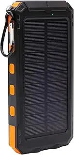 Solar Powered Charger | Small Phone Charger | 20000mAh Wireless Fast Charging Device with Flashlight for Camping Hiking Outdoor