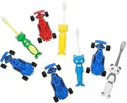 FOMIYES Ergonomic Boys and Girls Toothbrush with Suction Cup Cartoon Tooth Cleaner Set for Children
