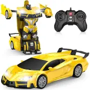 Qumcou Remote Control Car，Transform Robot RC Cars with Cool LED Headlights 2....