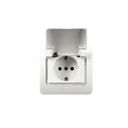 Ceramic Power Waterproof Socket with Cover EU Plug