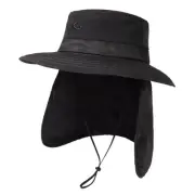Oversized XL XXL Men's UV 50 Waterproof Packable Mesh Flap Sun Fishing Hat