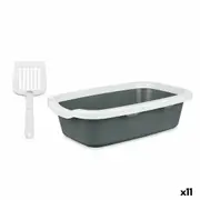 Cat Litter Box White Anthracite Plastic 25 x 11 x 2 Cm 11 Units