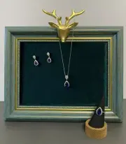 Sterling Silver Jewellery Set - Sapphire Blue Stones