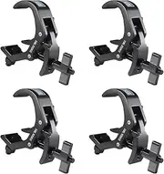 Professional 4PCS Aluminium Black Light Clamps, 38-60 mm, Heavy Duty 220LB, Fit for 1.5-2.4 Inch OD Tube/Pipe
