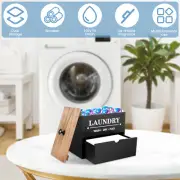 Laundry Pod Container Wooden Dryer Sheet Holder with Drawer and Lid Dryer jeDmx