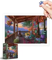 PieceRelax Plastic Jigsaw Puzzles for Adults 600 Pieces - Bigelow Illustrations - Mountain View Most Satisfying Table Games and Gifts No Puzzle Mat Required [H3570]