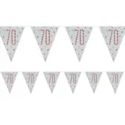 Rose Gold Prismatic 70th Birthday Flag Banner 2.74m