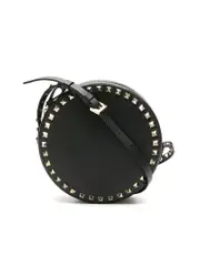 Valentino Garavani Round Rockstud Crossbody Bag in Shiny Leather