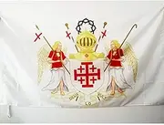 Equestrian Order of The Holy Sepulchre of Jerusalem Flag 2' x 3' for a Pole - OESSH arms Flags 60 x 90 cm - Banner 2x3 ft with Hole - AZ FLAG