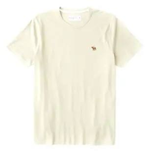 Abercrombie & Fitch T恤 刺繡LOGO 男裝 短T 圓領上衣 A89175 米黃色AF(現貨)