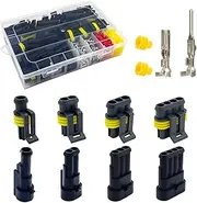 Twippo 352Pcs Waterproof Car Electrical Connector Terminals Automotive Electrical Wire Connector Plug Kit 1/2/3/4 Pin Connectors Male and Female