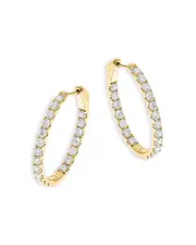 Bloomingdale's Fine Collection 14K Yellow Gold Diamond Oval Hoop Earrings, 2.0 ct. t. w.