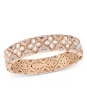 Roberto Coin 18K Rose Gold Venetian Princess Carnival Multi Gemstone & Diamond Flower Bangle Bracelet