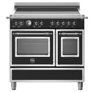 BERTAZZONI Heritage 900mm Cooker 5 Zone Induction, Electric Double Oven - Matt Black HER95I2ENET