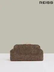 Reiss Gold Adaline Embellished Clutch Bag (458123) | $295