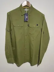 NEW Vineyard Vines Shirt Medium Performance OTG Green On The Go Snap Button Up