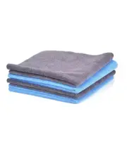 Edgeless microfiber cloth 40X40cm 350gsm 4 PACK ( 2 Blue & 2 Grey) Lint Free