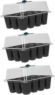 ANDRESLAD Garden Nursery Pot Set 3pcs Seedling Boxes Cover Plant Germination Tray for Flower Vegetable Seed Starting