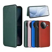 For XiaoMi Poco F7 Ultra, Carbon Fiber Leather Business Wallet Stand Case Cover